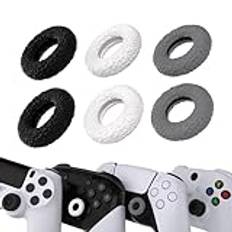 PlayVital 6 st Tumgrepp Ring för ps5/ps4 Donut Design Silikon Ring Joystick för Xbox Series X/S Anti Slip Thumb Grips Rings för Xbox One/Elite Series 2 Core för Switch Pro Controller-Grå&Svart&Vit