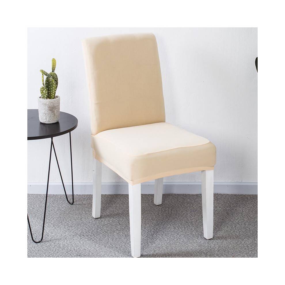 (Beige)Solid Color Stretch Chair Cover Furniture Living Room Decoration Accessorie