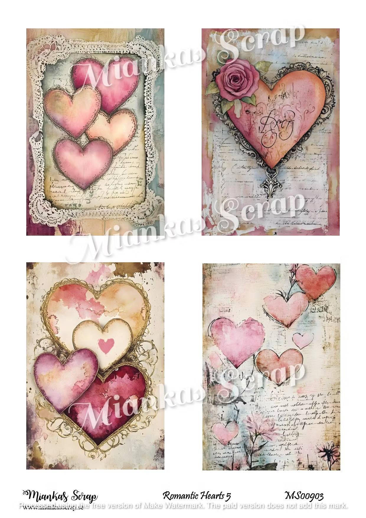 Miankas Scrap klippark - Romantic Hearts 5