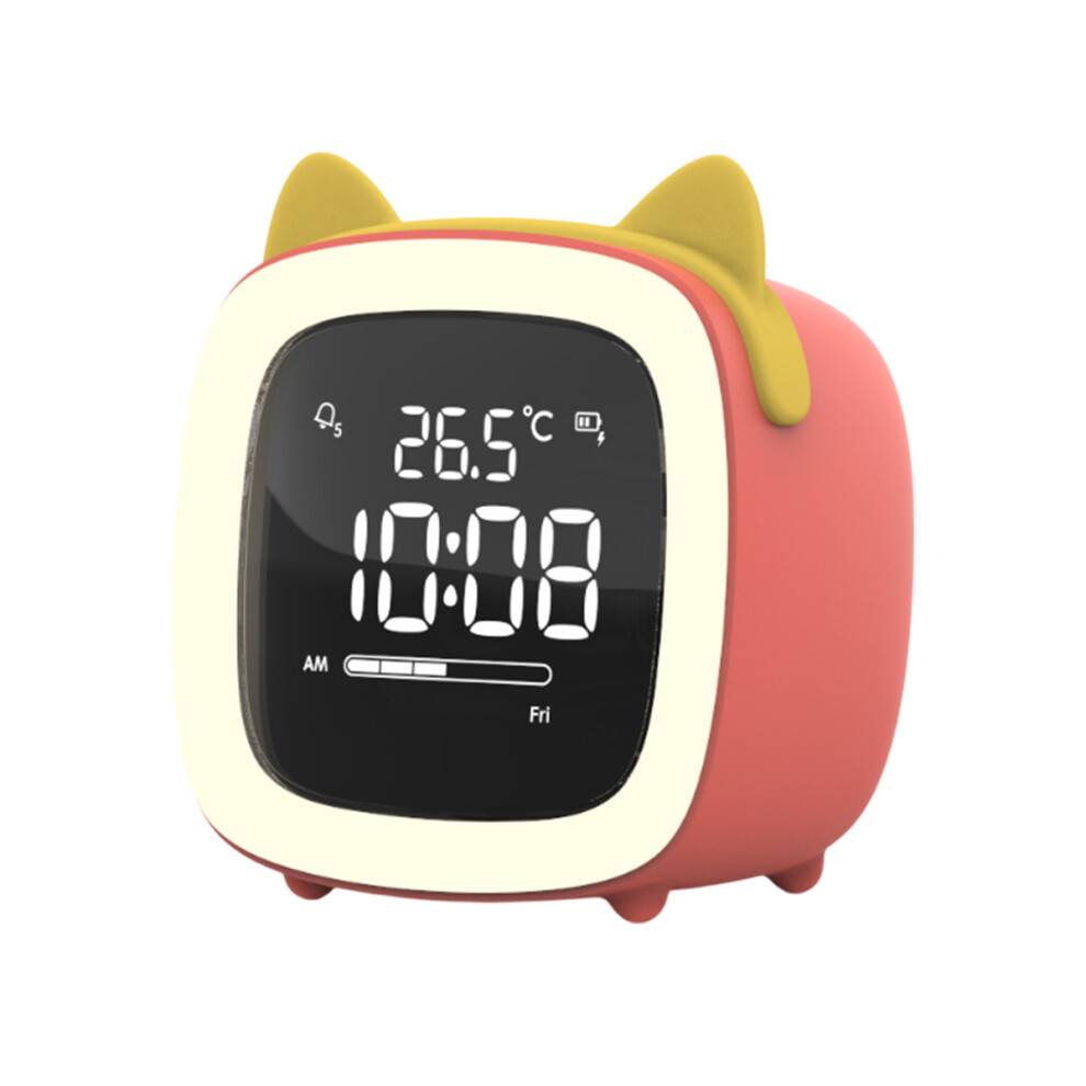 Nattilstand Vækkeur med temperaturvisning og store tal, genopladeligt LED digitalt displayur med dobbelt alarm og snooze-knap Høj alarm N