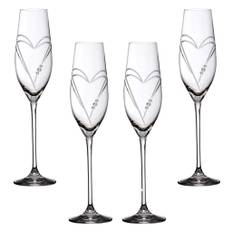 MATRIVO Two Hearts Champagneglas med Swarovski krystaller -