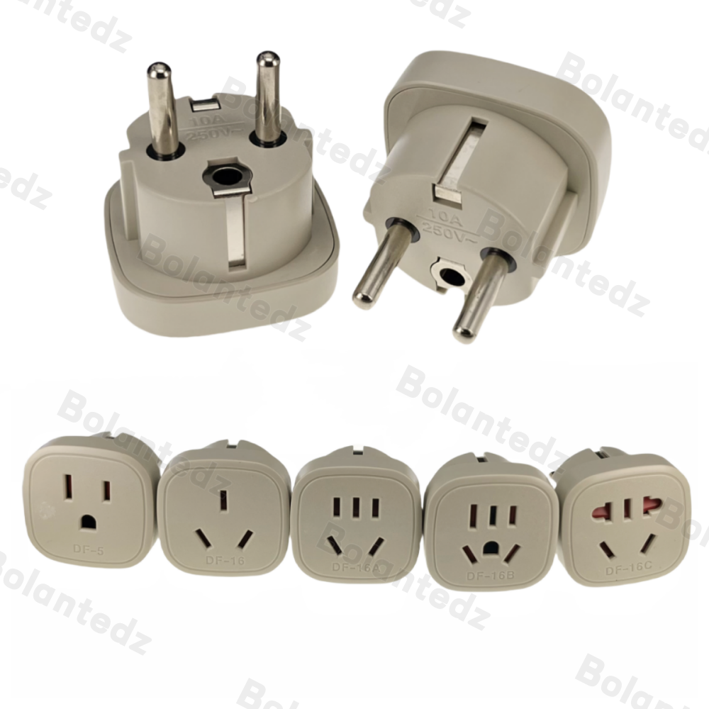 US AU to EU Plug Adapter Type-I Type-A to Type-F Power Converter Australia China to Schuko European Travel France Korea Russia
