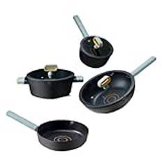 Kastruller Och Stekpannor Set 4st Köksredskap Set Non Stick Soppgryta Stekpanna Wok Mjölkpanna Gasol Induktionsspis Allmänt Kök Köksredskap Set