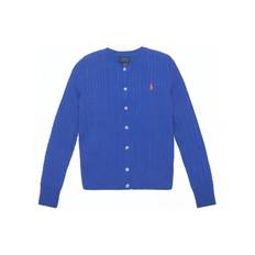 Polo Ralph Lauren Sweater Kids SS23 Solid Color Small Pony Embroidery Cable Knit Long Sleeve Cardigan Kids sweater Blue 313543047-048 L