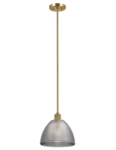 HAMPSTEAD Loftlampe i stål og glas Ø25,4 cm 1 x E27 - Antik messing/Røget