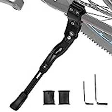 Toptrek Cykelställ justerbart universellt bakbyggstativ aluminiumlegering cykelstativ halkskydd sidostativ för 24-28 tum mountainbike/vägcykel/BMX/MTB