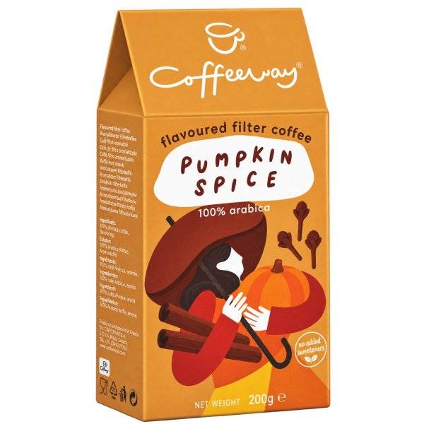 Coffeeway Pumpkin Spice smaksatt malet kaffe 200 g