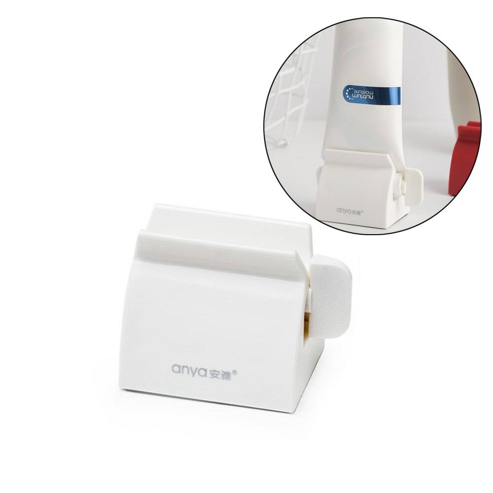 Automatisk tandkräm dispenser väggfäste tandborstehållare badrumstillbehör set pressare för tandkräm dispenser
