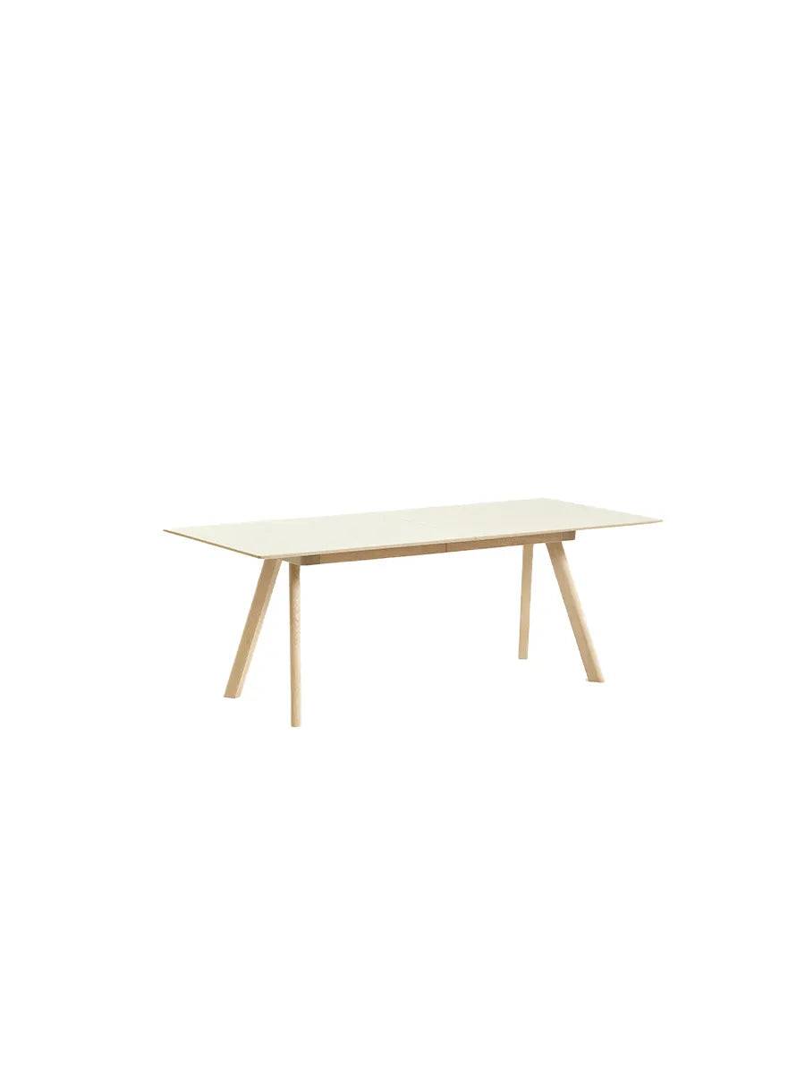 CPH30 Udtræksbord fra Hay Off white linoleum / Lakeret eg / L: 200-400 x B: 90 x H: 74 cm - Jacobsen Plus