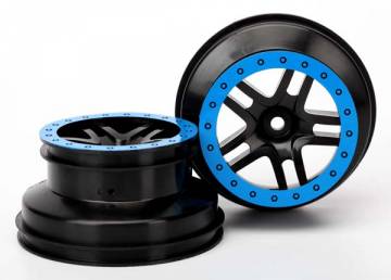 Wheels SCT Split-Spoke Black-Blue 2.2/3.0" 4WD/2WD Bak (2)