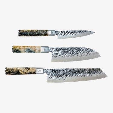 Satake Ame knivset med Petty, Santoku & Kiritsuke