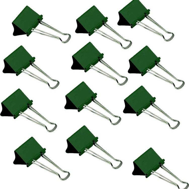 Papirklemmer, 12 stk., FOLDBACK CLIPS MINI, 15 mm, gröna