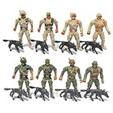 Asudaro Leksak Militär figur, actionfigur, leksaksoldater, 8 delar, militära soldater leksaker, set, specialstyrkor, soldater leksak för barn, gåva rollspel