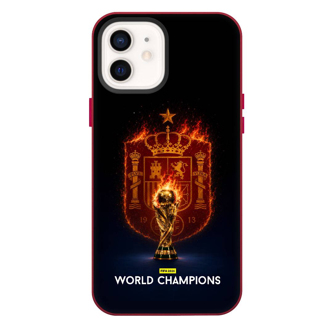 Spain 2026 Fifa World Cup Champion Phone Case For iPhone Samsung Galaxy Pixel OnePlus Vivo Xiaomi Asus Sony Motorola Nokia - Spain 2026 Fifa World Cup Champion Burning Trophy Artwork Poster.