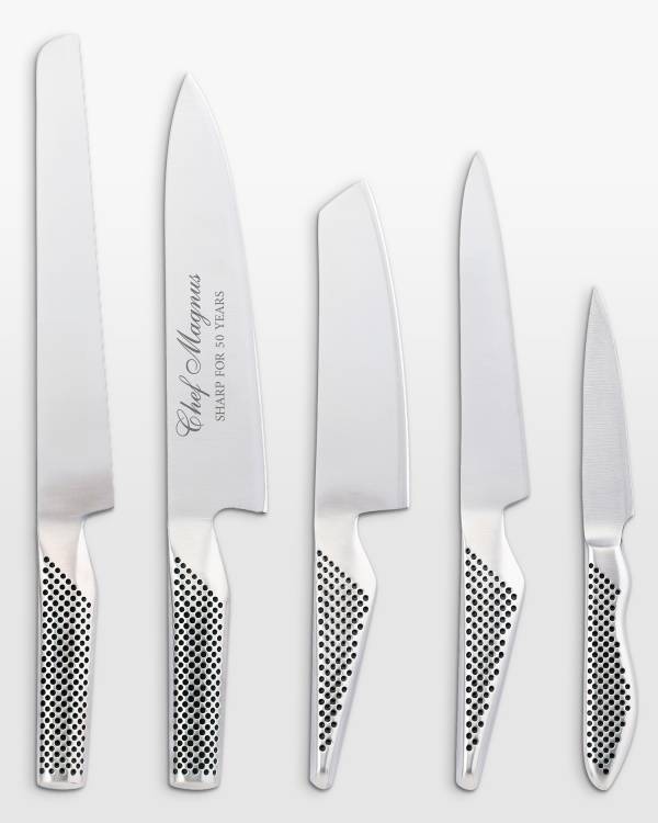 Global G-2951138 Knivset med gravyr, 5 delar