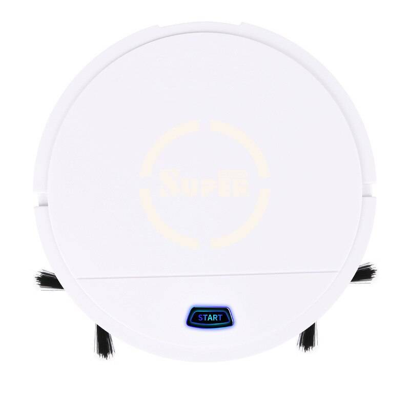 Robot dammsugare trådlös automatisk uppladdningsbar smart sopmaskin torr våt mini dammsugare hemmakontor dammsterilisera - Vit
