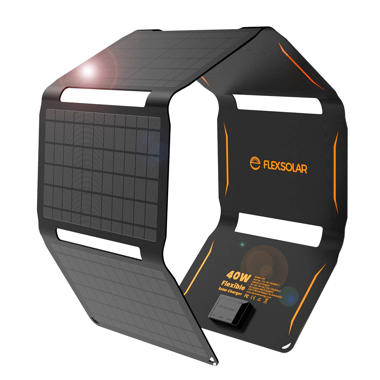 FlexSolar Solpanel 40W Solcellsladdare USB3 Utgångsport Solcellsladdare Vattentät Dammfri Snabb Laddning Bärbar Ström Kompatibel DC/PD40W/QC3.0