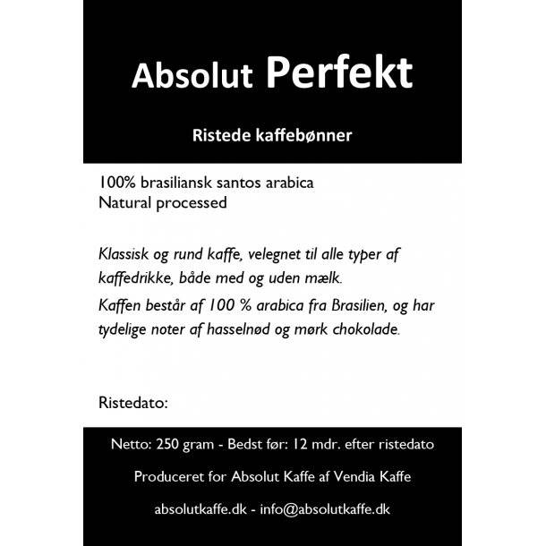 Absolut Perfekt 250g friskristede bønner - Ristet 10. august