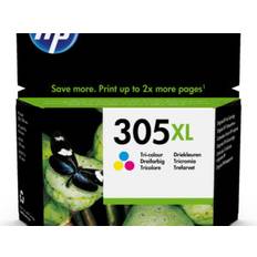 HP 305XL High Yield Tri-color Original Ink Cartridge blækpatron 1 stk Højt (XL) udbytte Blå, Magenta, Gul