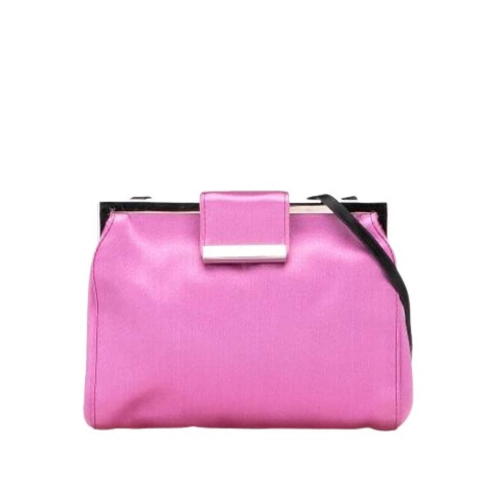 Miu Miu Pre-owned Pre-owned Satin Shoulder Bag - Vintage - Dame - Lyserød - ONE SIZE - Uld
