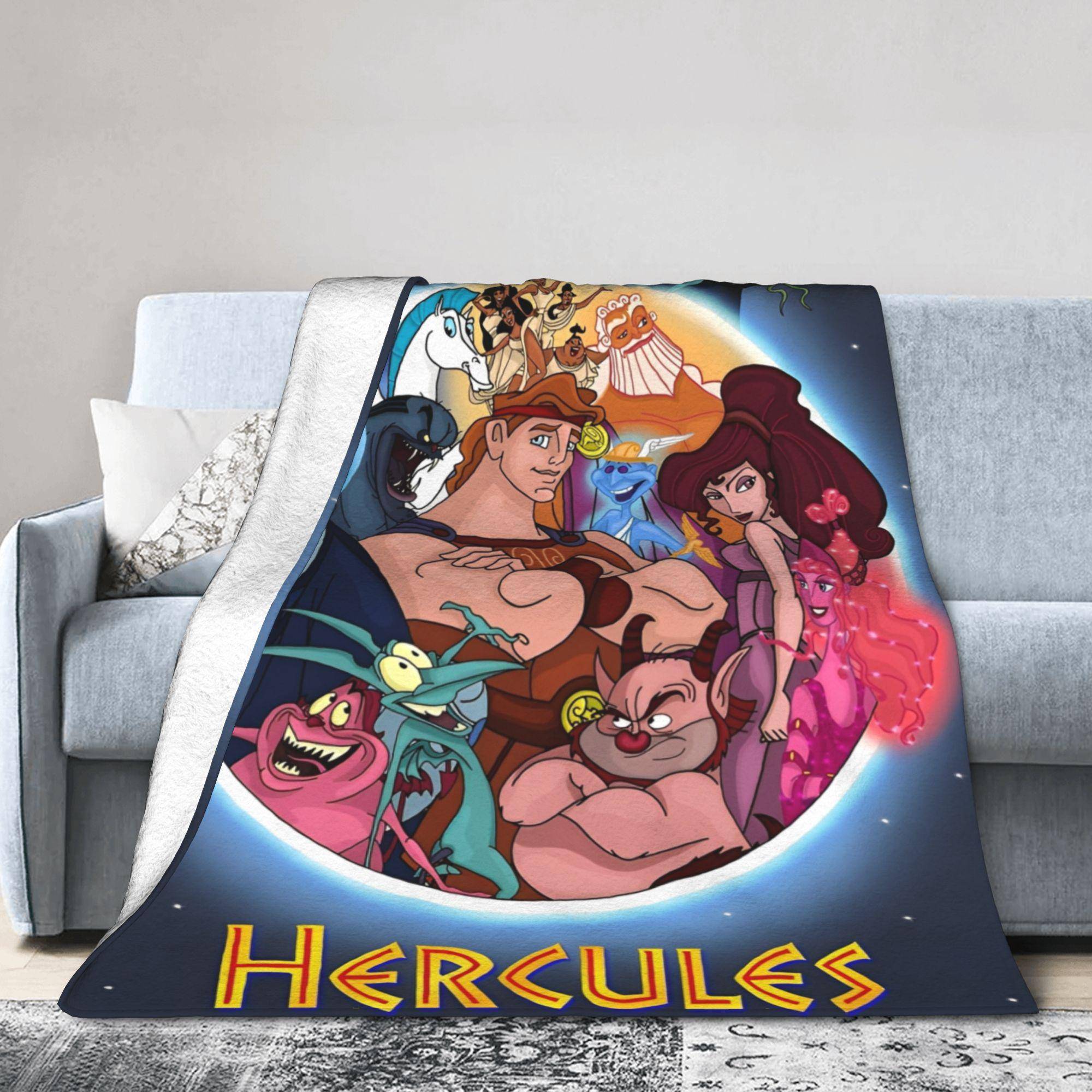 Hercules Megara Tecknad Filtar Affisch Hades Flanell Pläd Sängkläder Soffa Täcke Tunt Överkast Bärbar