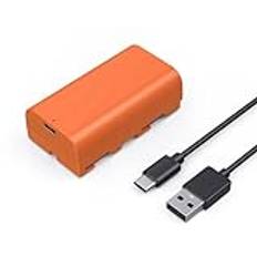 SMALLRIG NP-F550 Battery 3500mAh USB-C Camera Battery för Sony NP-F550 F750 F970, Batteri för Monitor, Video Light, Camcorder, Phone, Not for BMPCC 6K / 6K G2 / 6K Pro, Orange - 4971