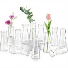 1/3/6/8 st, högkvalitativa plastvaser i diamantform, transparent blomsterkonst handgjord, lämplig för olika gör-det-själv-buketter och dekorativa disp - glansig vas (Typ A-1,Typ A-3 (3 st),Typ A-4 (6 st),Typ A-2 (1 st))