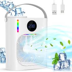 Mobil luftkonditionering, 900 ml, tyst bärbar luftkonditionering, 4-i-1, luftkylare, USB miniluftfläkt, 3 hastigheter, 2 rumslägen, miniluftkonditionering för sovrum (A)