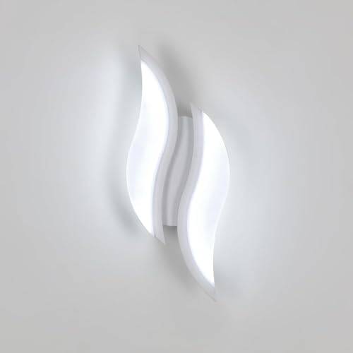 Comely Modern LED vägglampa, 20W kallt ljus 6500K, järn och akryl vägglampa, kreativ design LED-belysning för hall, trappor, vardagsrum, vit, 29 * 5cm