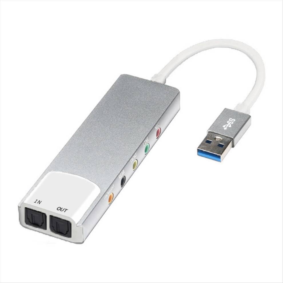 USB ekstern lydkonverter lydkort 5.1-kanals hovedtelefonadapter