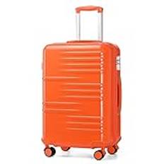 Resväska för resor， Cabin Suitcase Lightweight PC Carry On Luggage Suitcase Hard Shell Hand Luggage with 4 Spinner Wheels, 3 Digit Combination Lock(Orange,Large 28")