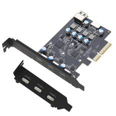 USB C PCIe-Erweiterungskarte 5 Anschlüsse, PCIe 4X to USB 3.2 gen2 10 Gpbs mit 3 USB C & 2 internen Ports (1x USB A, 1x USB Type E A Key 20 Pin) PCI-E auf USB Express Card für Desktop PC
