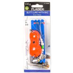 Färdig rigg för släpfiske, plattfisk med pärlor & skedsänke Orange - 100g