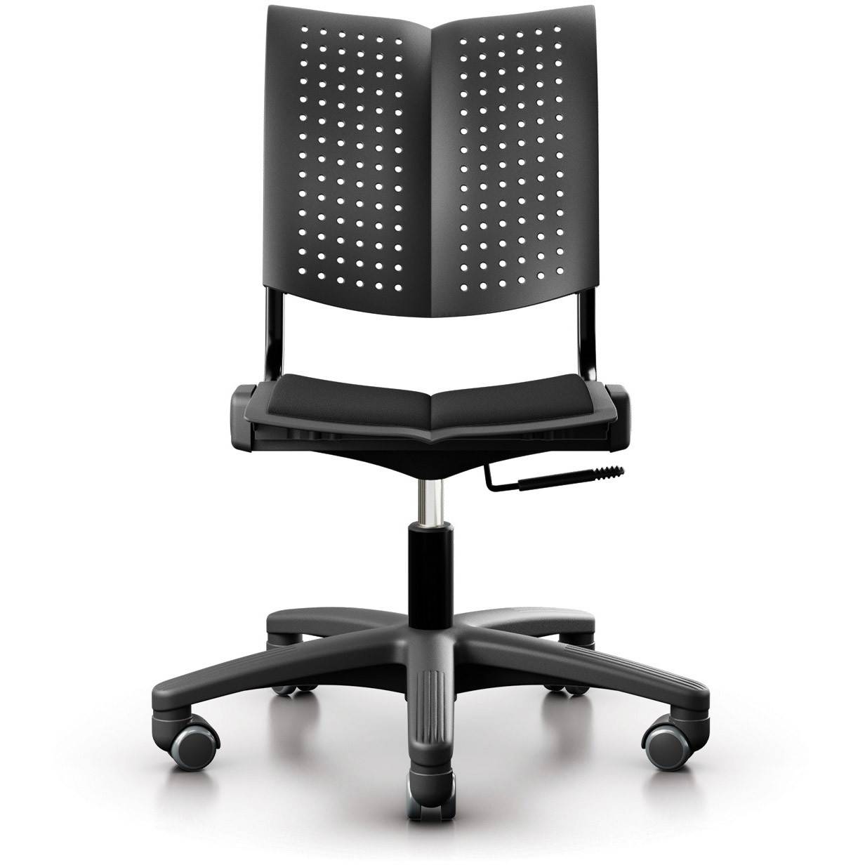 HÅG Conventio Wing 9822 kantinestol, sort plast, sort xtreme 009 sædebetræk, sort stel
