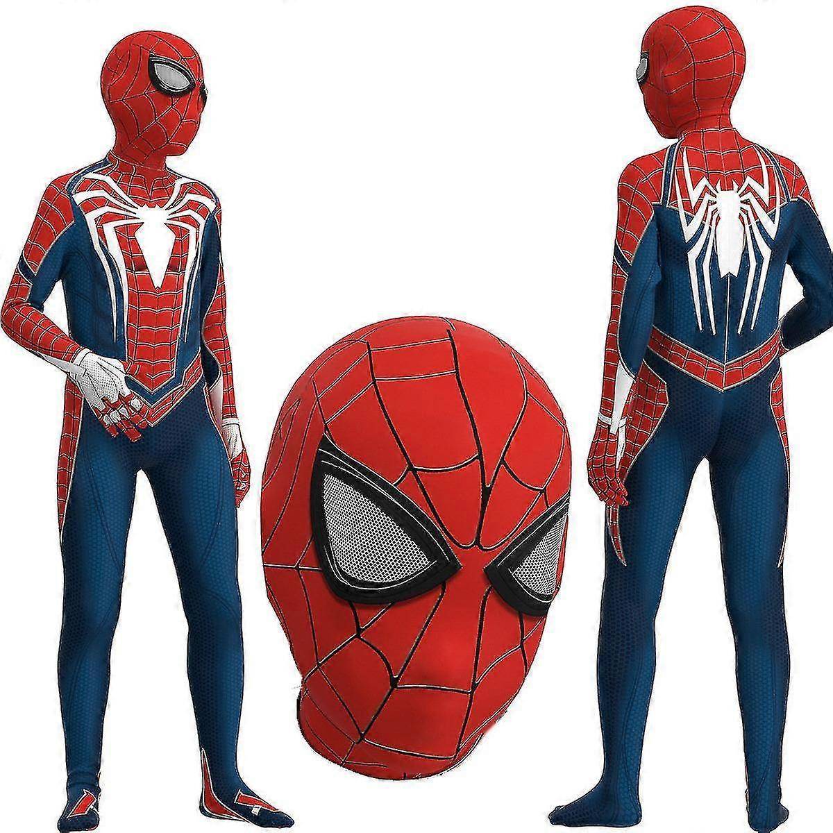 Spiderman Avancerad Dräkt Cosplay Kostym Fest Jumpsuit Figursydd Barnkläder 150cm