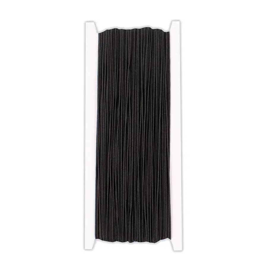 Elastisk snodd Playbox, svart, 1 mm, 50 m