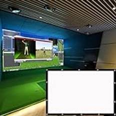 Golfsimulator slagskärmar installerade på golfträffnätram, simbollsimulator slagskärm projektionsduk för utomhus inomhushem golfträning (3 * 3m)