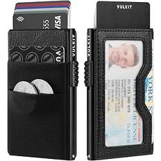 VULKIT Credit Card Holder with EDC Pockets and ID Window RFID Blocking Pop Up Card Wallet Slim Metal Wallet, blackone, One size, Minimalist