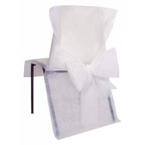 Stolsöverdrag med rosett - Vitt - 5-pack