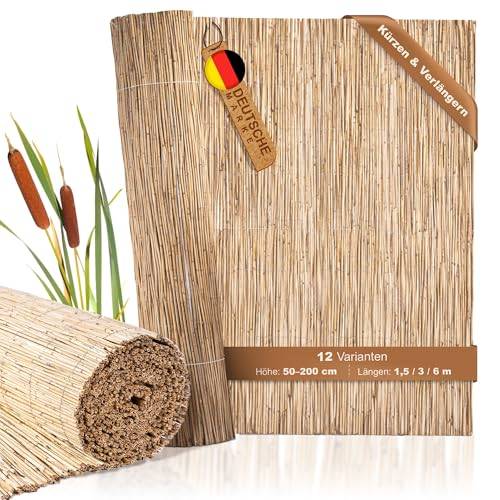BooGardi Vassmatta - 90-200 cm x 600 cm - 150 x 600 cm vassmatta - vindskydd solskydd vinterskydd natur festdekoration strandbar strandfest