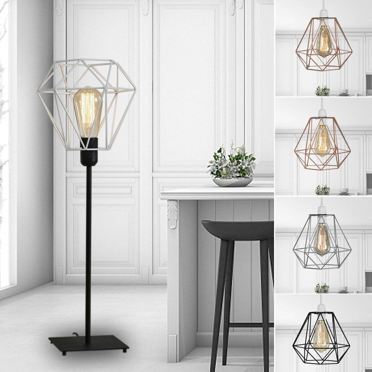 Geometrisk Tråd Takpendel / Lampskärm Metallbur Kök Matsal Kafé Utan Glödlampa