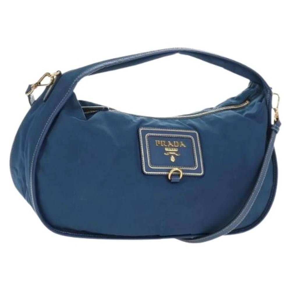 Prada Vintage Pre-owned Vintage Skuldertaske - Vintage - Dame - Blå - ONE SIZE - Uld
