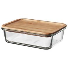 IKEA - 365+ madopbevaringsboks med låg, rektangulær glas/bambus, 1.0 l