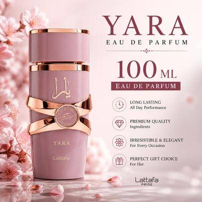 Lattafa Yara Elixir EDP 100 ml damparfym, långvarig söt fruktig blommig vaniljdoft