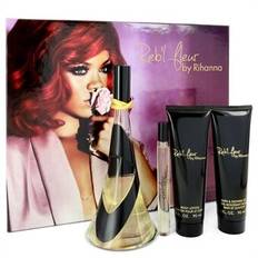 Reb'l Fleur by Rihanna - Gift Set -- 3.4 oz Eau De Parfum Spray + 3 oz Body Lotion + 3 oz Shower Gel + .34 oz Mini EDP Spray - för kvinnor