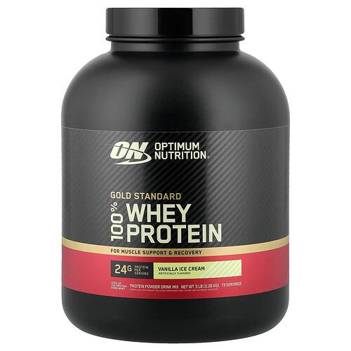 Optimum Nutrition  Gold Standard® 100% Whey  Vanilla Ice Cream  5 lb (2.26 kg)