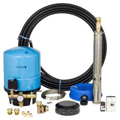 EMTEK Djupbrunnspumpspaket  SSP 4" 47 liter/min 3X400V djup 30 meter med hydropress i stål 60 liter