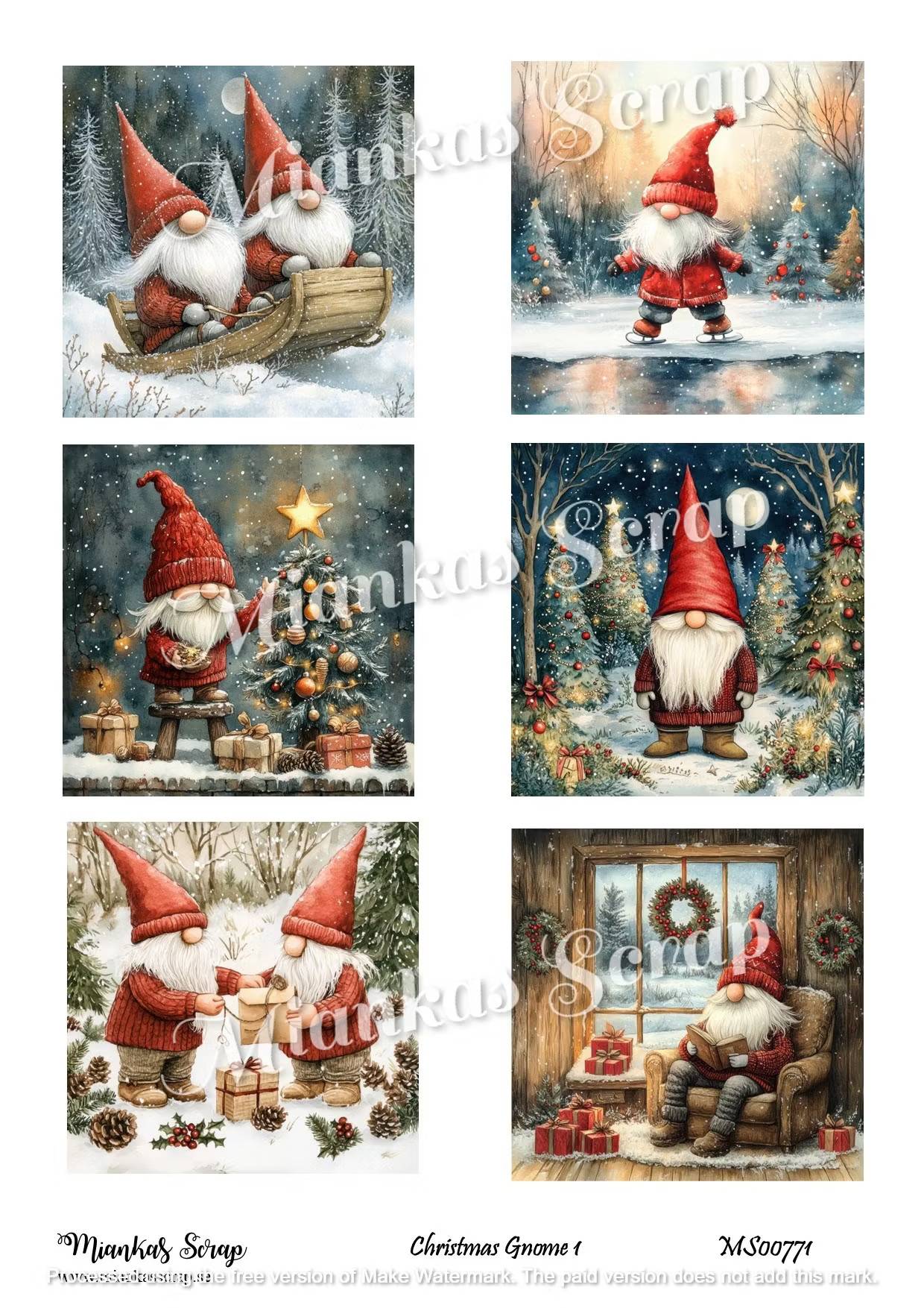 Miankas Scrap klippark - Christmas Gnome 1