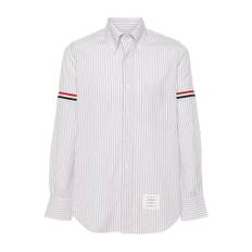 Thom Browne, Skjorter , Herre, Grå, XL, Bomuld, madras bomulds armbind skjorte