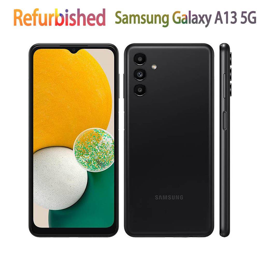 Renoverad Samsung Galaxy A13 5G A136B A136U 4GB RAM 64GB ROM 50MP Mobiltelefon Med 1 SIM A136B No charger svart
